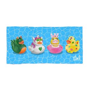 Dragon Unicorn Princess Dot Ducks Beach Towel