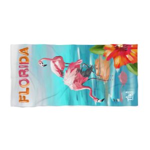 Florida Flamingos Beach Towel