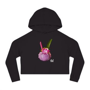 Women’s Tiki Drink Urchin Cropped Hooded Sweatshirt With White Logo