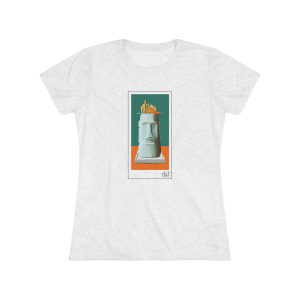 Women's Tiki Drink Statue Tri-Blend Tee With Black Logo