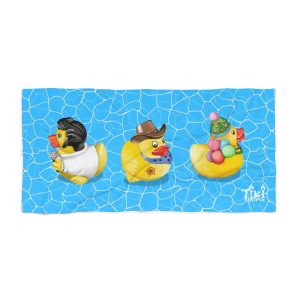 Elvis Cowboy Party Ducks Beach Towel