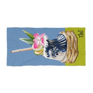 Tiki Drink Wave Beach Towel